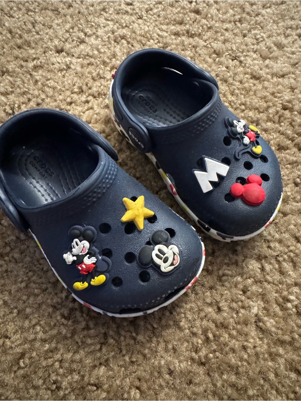 CROCS Kids Navy Blue Mickey Mouse Clog Shoes